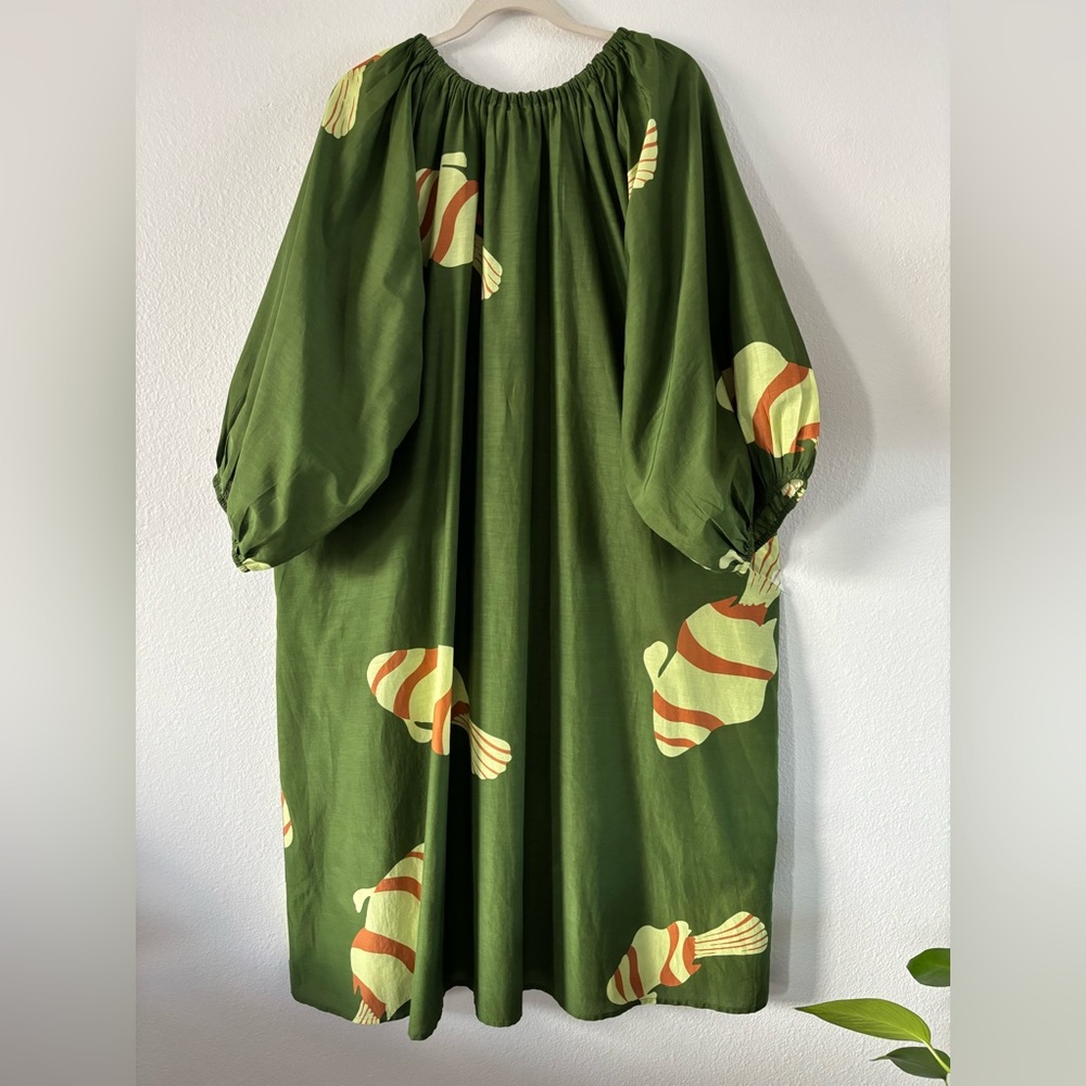Nikki Chasin Ballad Fish Dress Silk Blend XL Green - Picture 12 of 15